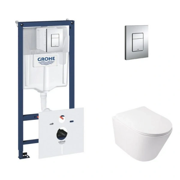 Набір унітаз з сидінням Qtap Swan + інсталяція Grohe Rapid SL