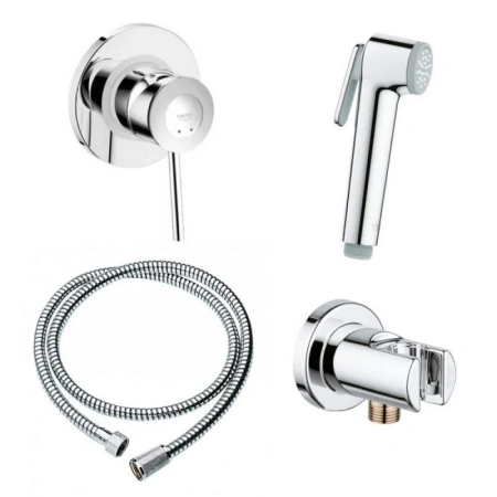 Комплект унітаз з сидінням Qtap Swan + інсталяція Grohe Rapid SL + набір для гігієнічного душу