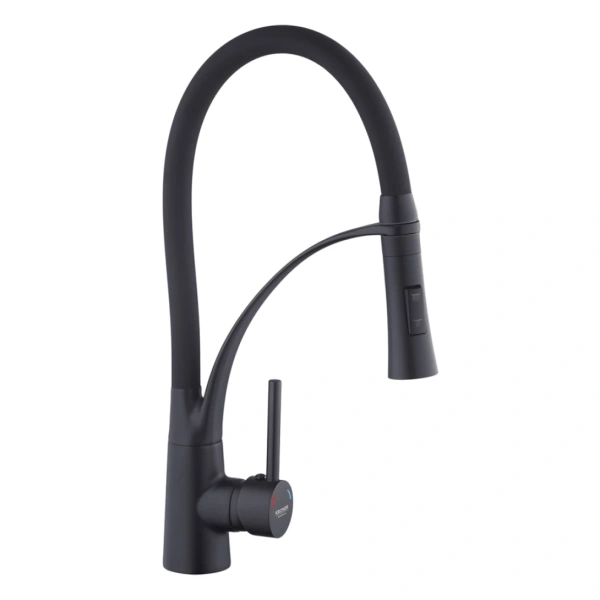 Змішувач для кухні з гнучким виливом у чорному кольорі Kroner KRP Ersel - SCH03393BLK