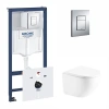 Комплект 4 в 1: Інсталяція Grohe Rapid SL 3 в 1 38772001 + Унітаз безободковий Kroner 