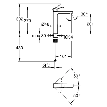 Фото Змішувач для раковини Grohe QuickFix Dice XL-Size