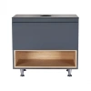 Тумба для підлоги Qtap Robin 700х616х437 Graphite/Whitish oak зі стільницею