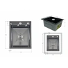Фото Мийка для кухні з нержавіючої сталі Lidz Handmade 400x500 мм графіт Brushed Black PVD