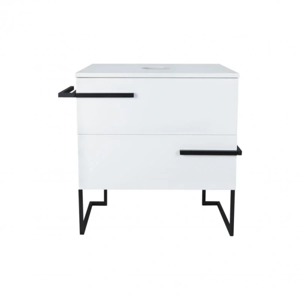 Тумба підлогова Qtap Taurus 600х616х437 White/Whitish oak зі стільницею