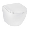 Унітаз підвісний безобідковий Kroner Harz WHI493736 RIMLESS з сидінням Slim Duroplast / Soft-close /