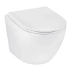 Унітаз підвісний безобідковий Kroner Harz WHI493736 RIMLESS з сидінням Slim Duroplast / Soft-close /