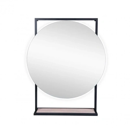 Дзеркало Qtap Taurus 600х850х140 Black/Whitish oak з LED-підсвічуванням
