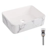 Раковина накладна Qtap Tern 480x370x135 мм, Marble, прямокутна, з донним клапаном