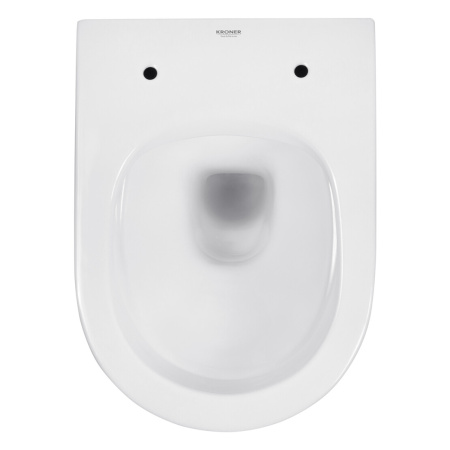 Унітаз підвісний безобідковий Kroner Harz WHI493736 RIMLESS з сидінням Slim Duroplast / Soft-close /