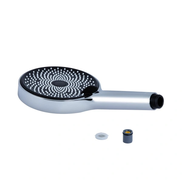 Лійка для ручного душу кругла d130 мм Qtap Rucni хром/чорна