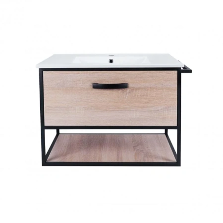 Комплект Qtap Taurus 700х580х437 Whitish oak тумба підвісна + раковина врізна
