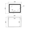 Дзеркало Lidz Kubis (KU2) 800х600 з LED-підсвічуванням Touch, з антизапотіванням, з регулюванням яскравості