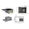 Фото Кухонна мийка 63*50BL Brushed 3.0/1.0 мм у кольорі графіт PVD , крило ліворуч Lidz