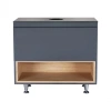 Тумба для підлоги Qtap Robin 800х616х437 Graphite/Whitish oak зі стільницею