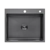 Фото Комплект кухонна мийка Kroner Schwarze-6050HM PVD + змішувач Ersel-GRP03393BLK + дозатор Spender-026