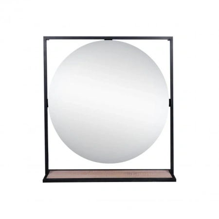 Дзеркало Qtap Taurus 700х850х140 Black/Whitish oak з LED-підсвічуванням