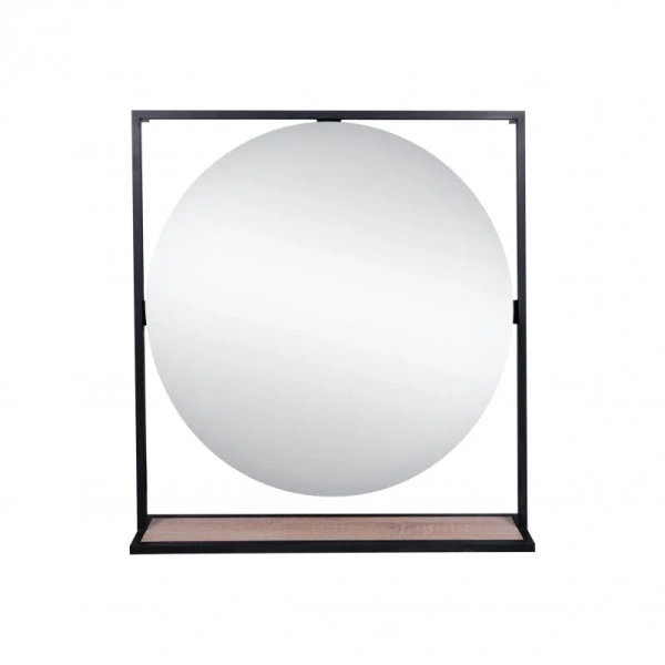 Дзеркало Qtap Taurus 700х850х140 Black/Whitish oak з LED-підсвічуванням