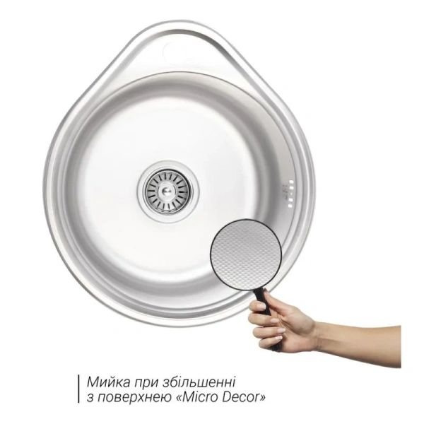 Фото Кухонна мийка Lidz 4843 Micro Decor 0,6 мм