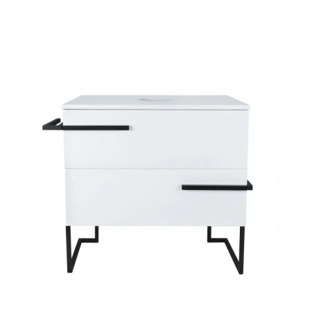 Тумба підлогова Qtap Taurus 700х616х437 White/Whitish oak зі стільницею