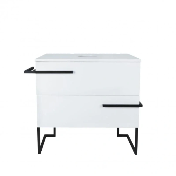 Тумба підлогова Qtap Taurus 700х616х437 White/Whitish oak зі стільницею