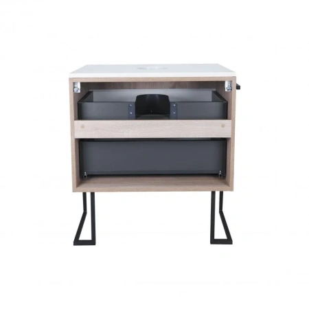 Тумба підлогова Qtap Taurus 600х616х437 White/Whitish oak зі стільницею
