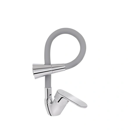 Фото Змішувач для кухні Lidz Tani 008F3 з гнучким виливом (k40) Chrome/Grey