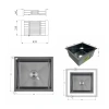 Фото Мийка для кухні Lidz Handmade 480x430 мм графіт під стільницю Brushed Black PVD + кошик