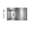 Кухонна мийка з нержавіючої сталі Lidz 78*49R крило праворуч 3,0/1,0 мм Brushed Steel