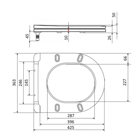Сидіння для унітаза Qtap (Robin 490) 425x363x50 мм, Matt Black, з мікроліфтом Slim Duroplast, Quick Release
