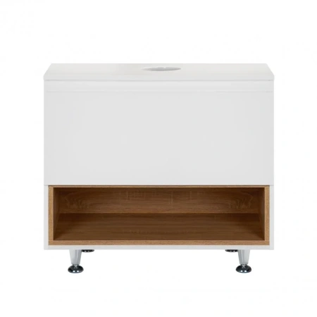 Тумба підлогова Qtap Robin 800х616х437 White/Whitish oak зі стільницею