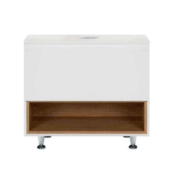Тумба підлогова Qtap Robin 800х616х437 White/Whitish oak зі стільницею