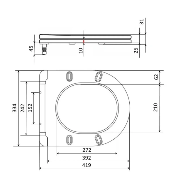 Сидіння для унітазу Qtap (Evia, Arvin, Leo 630) 410x330x22 мм, White, з мікроліфтом, Slim Duroplast, Quick Release