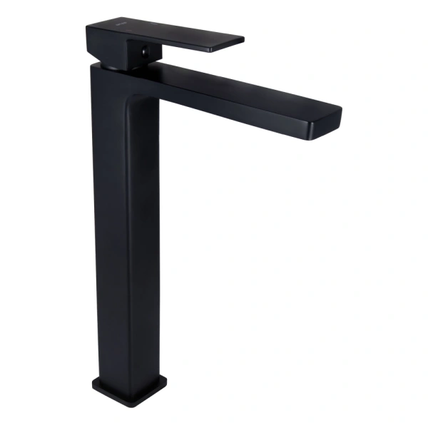 Змішувач для раковини високий Qtap Gemini у чорному кольорі
