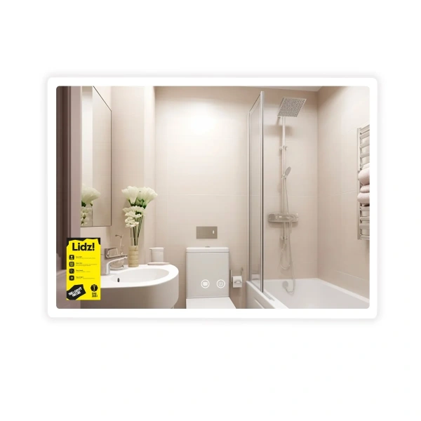 Дзеркало Lidz Orion (OR2) 800х600 з LED-підсвічуванням Touch, з антизапотіванням, з регулюванням яскравості