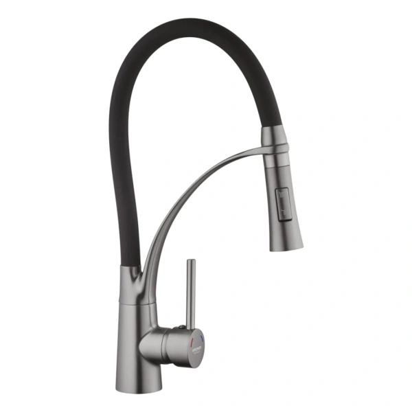 Змішувач для кухні з гнучким виливом (Графіт) Kroner KRP Ersel - GRP03393BLK