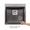 Фото Кухонна мийка з однією чашею в чорному кольорі Qtap D5050 2.7/1.0 мм нержавіюча сталь