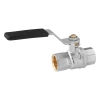 Кран кульовий Kroner 1/2" ВВ PN40 ручка, нікельований