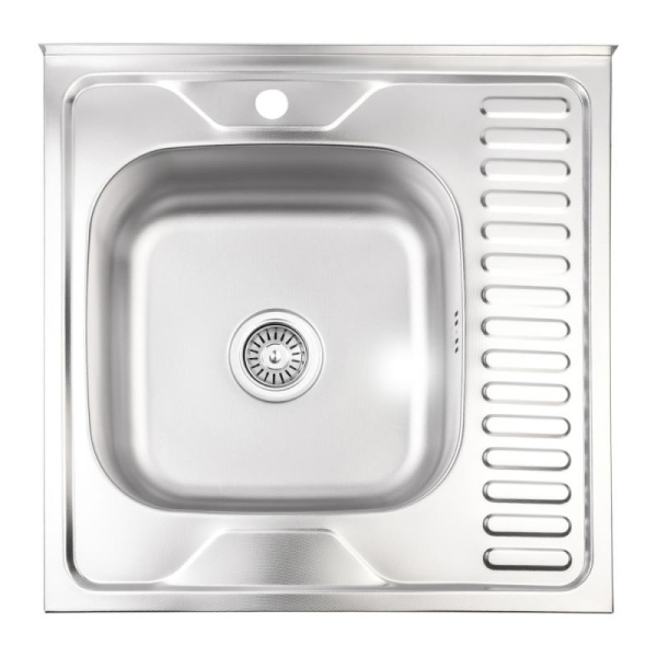 Кухонна мийка Lidz 6060-L Decor 0,8 мм