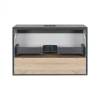 Тумба підвісна Qtap Robin 700х476х437 Graphite/Whitish oak зі стільницею