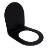Сидіння для унітаза Qtap (Robin 490) 425x363x50 мм, Matt Black, з мікроліфтом Slim Duroplast, Quick Release