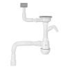 Сифон для кухонної мийки Kroner KRP KS02-1BLK 3 1/2"х40/50 мм з відводом для пральної машини, з квад