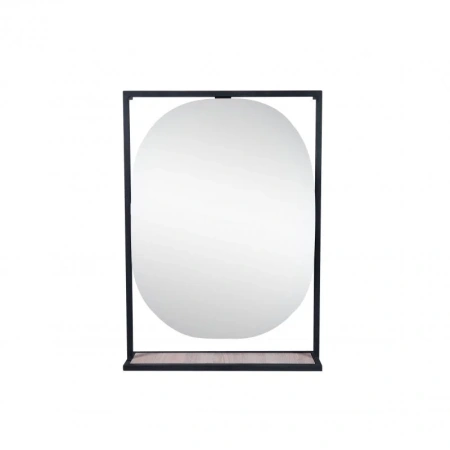 Дзеркало Qtap Taurus 800х850х140 Black/Whitish oak з LED-підсвічуванням