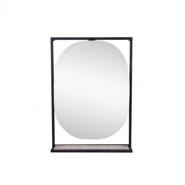 Дзеркало Qtap Taurus 800х850х140 Black/Whitish oak з LED-підсвічуванням
