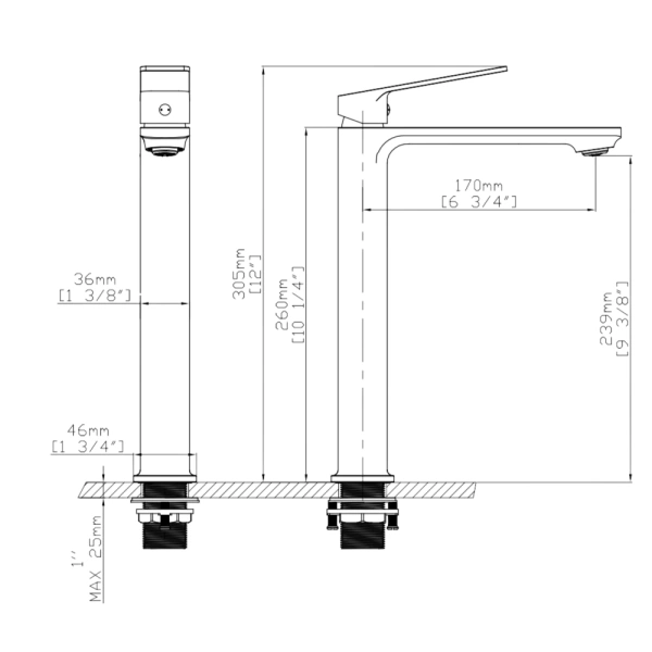 Змішувач для раковини високий Qtap Capricorn