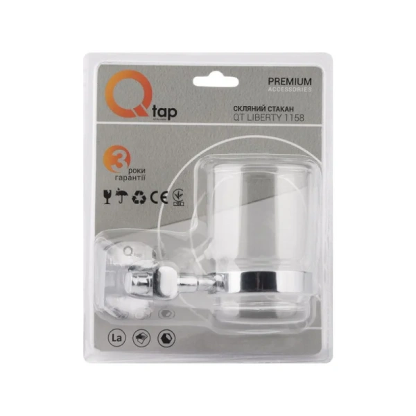 Склянка для ванної з тримачем Qtap LIBERTY