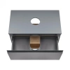 Тумба для підлоги Qtap Robin 800х616х437 Graphite/Whitish oak зі стільницею