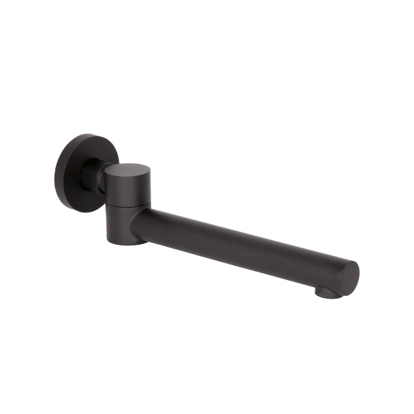 Вилив для систем прихованого монтажу Qtap Vytok 240 мм округлий Black Matt