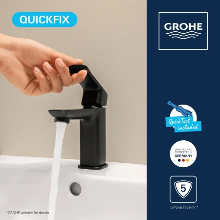 Фото Змішувач для раковини Grohe QuickFix Dice S-Size з донним клапаном
