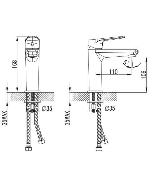 Змішувач для умивальника IMPRESE BARKA
