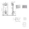 Готове рішення Qtap для ванної кімнати: підвісний унітаз Crow Ultra Quiet 520x360x290 + комплект інсталяції Nest 4 в 1 (квадратна клавіша Satin)